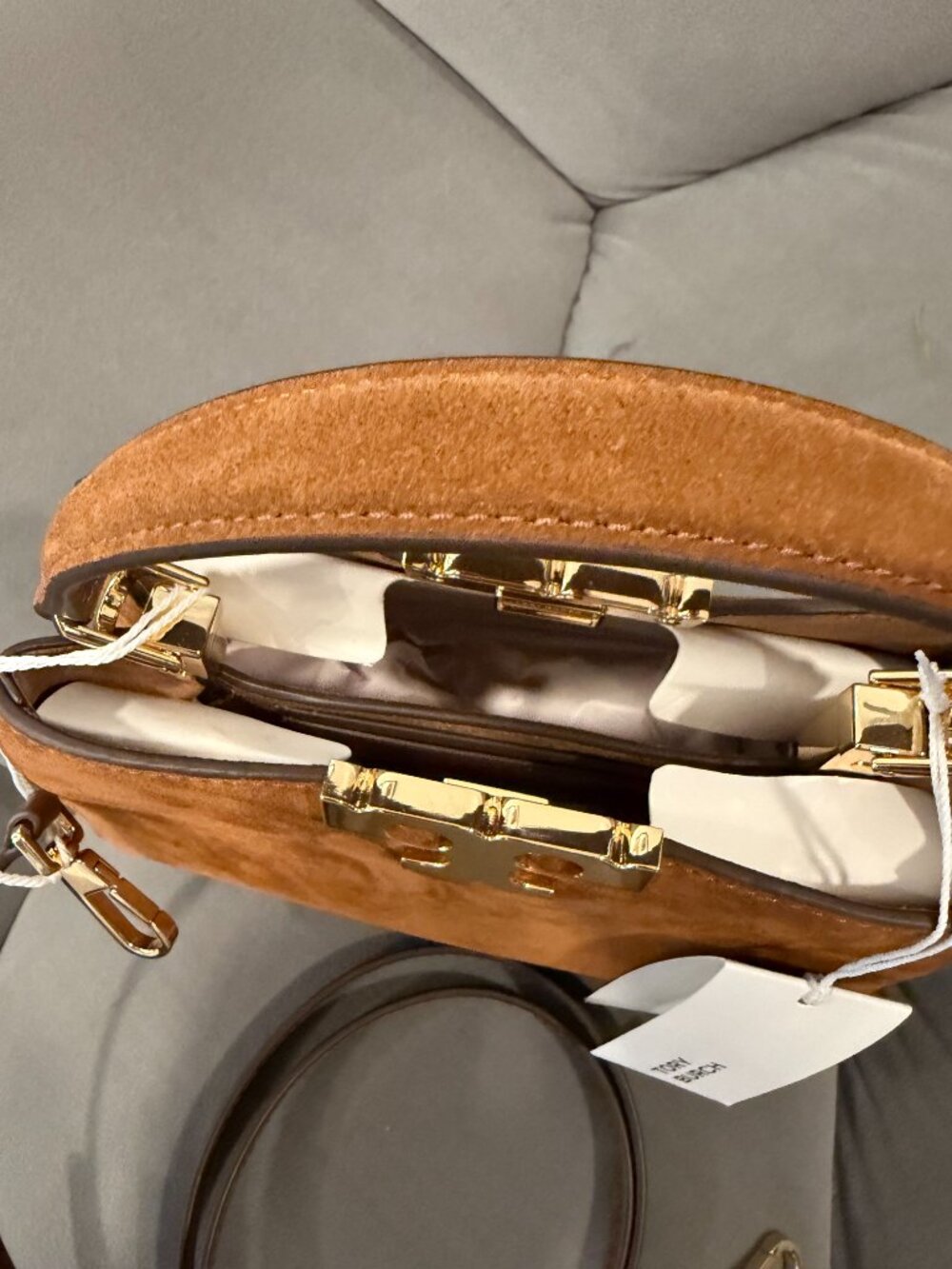 NWT Tory Burch Mini Eleanor Suede Satchel - Picture 2 of 5